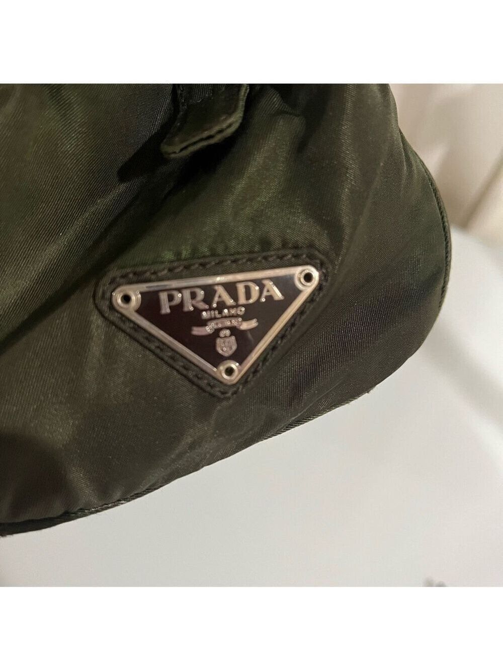 PRADA TESSUTO GREEN NYLON HANDBAG - Picture 11 of 11
